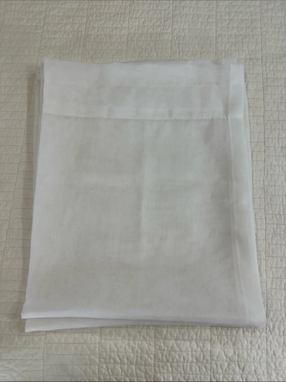 Set of 2 Sheer White Curtain Panel Lightweight Semi-Sheer Window New